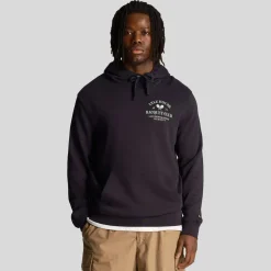Lyle And Scott Racquet Club Graphic Hoodie in Navy