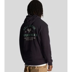 Lyle And Scott Racquet Club Graphic Hoodie in Navy