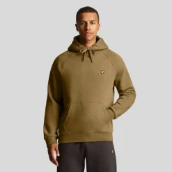 Lyle And Scott Raglan Racked Hoodie in olive