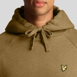 Lyle And Scott Raglan Racked Hoodie in olive