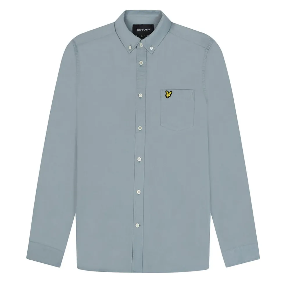Lyle And Scott Regular Fit Light Weight Oxford Shirt in Blue