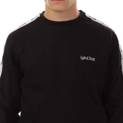 Lyle And Scott Tape Crewneck Sweatshirt in Black