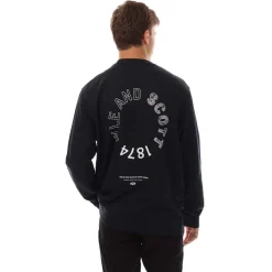 Lyle And Scott Tartan Heritage Graphic Sweatshirt in Navy