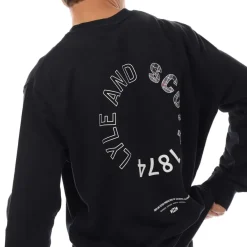 Lyle And Scott Tartan Heritage Graphic Sweatshirt in Navy