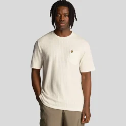 Lyle And Scott Textured Stripe T-Shirt in White