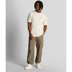 Lyle And Scott Textured Stripe T-Shirt in White