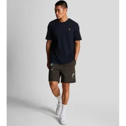 Lyle And Scott Thistle Club Embroidered Shorts in Gunmetal