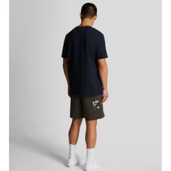 Lyle And Scott Thistle Club Embroidered Shorts in Gunmetal