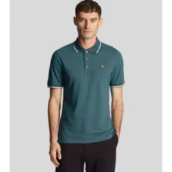 Lyle And Scott Tipped Polo Shirt in Green White