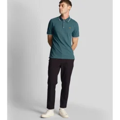 Lyle And Scott Tipped Polo Shirt in Green White