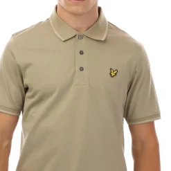 Lyle And Scott Tonal Tipped Polo Shirt in Beige