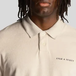 Lyle And Scott Towelling Polo Shirt in Cream