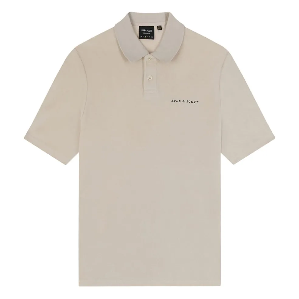 Lyle And Scott Towelling Polo Shirt in Cream