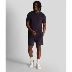 Lyle And Scott Towelling Polo Shirt in Navy