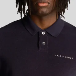 Lyle And Scott Towelling Polo Shirt in Navy