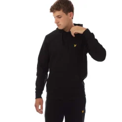 Lyle And Scott Vertical 1874 Graphic Pullover Hoodie in Black-White