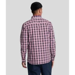 Lyle And Scott Washed Check Poplin Shirt in Navy