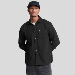 Lyle And Scott Worsted Twill Shirt in Black