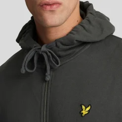 Lyle And Scott Zip Through Hoodie in Gunmetal