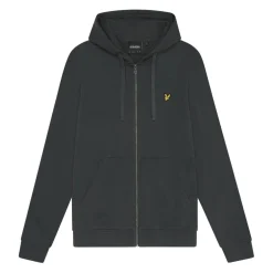 Lyle And Scott Zip Through Hoodie in Gunmetal
