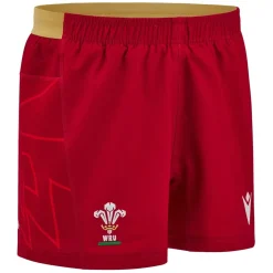 Macron Welsh Pathfinder Rugby Union Shorts 2024 Adults in Red
