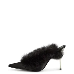 Magda Butrym Magda Stiletto Heel Fluffy Mules in Black