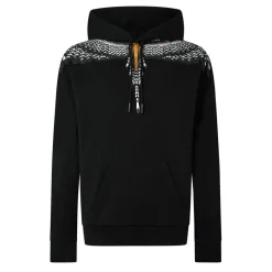 Marcelo Burlon GRIZZLY WINGS Hooded Large Genie Sweatshirt in Black