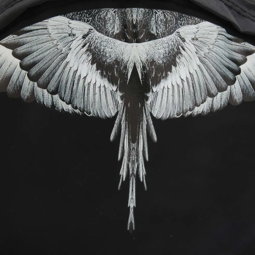 Marcelo Burlon Junior Icon Wings Backpack in Black Grey