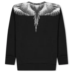 Marcelo Burlon Regular Fit Crew Neck Long Sleeve Sweater in Black