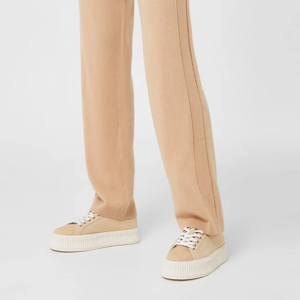 Max Mara Studio Siri Knitted Trousers in Beige