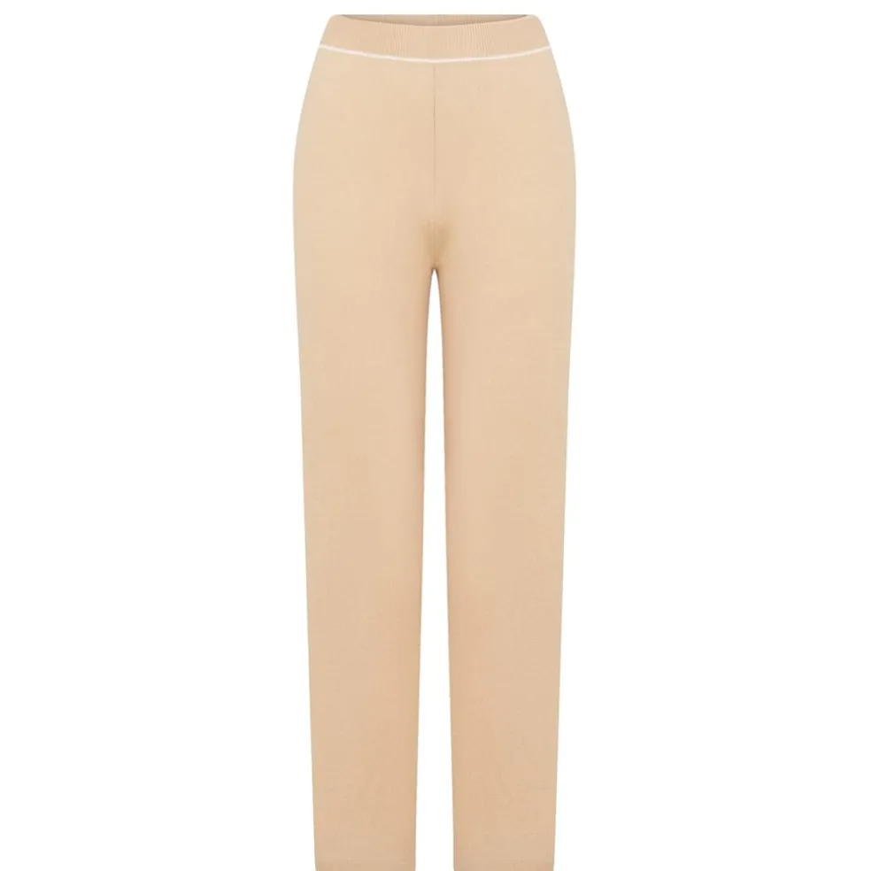 Max Mara Studio Siri Knitted Trousers in Beige