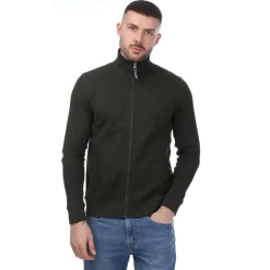 Mercery Amonwoods Waffle Zip Through Sweatshirt in Khaki