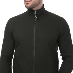 Mercery Amonwoods Waffle Zip Through Sweatshirt in Khaki