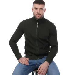 Mercery Amonwoods Waffle Zip Through Sweatshirt in Khaki