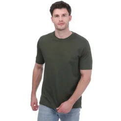 Mercery Lacer Micro Stitch Split T-Shirt in Green