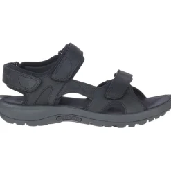 Merrell Sandspur Fisherman Open Toe Flat Sandals in Black