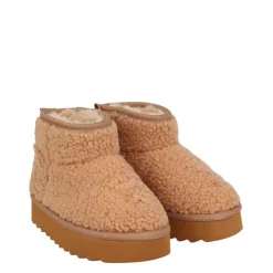 Miso Borg Ankle Flatform Boots in Brown