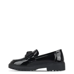 Miso Bow Ballet Low Heel Round Toe Loafers in Black