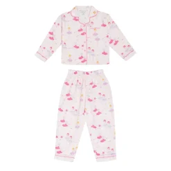 Miso Girls Fairy Satin Collared Pyjama Set in Pink