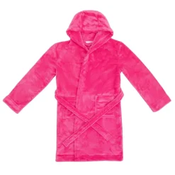 Miso Girls Fleece Hooded Dressing Gown in Pink