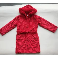 Miso Girls Luxury Heart Sparkle Dressing Gown in Red