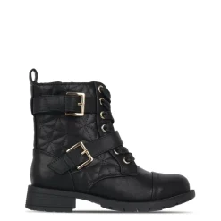 Miso Ruby Block Heel Motorcycle Boots in Black