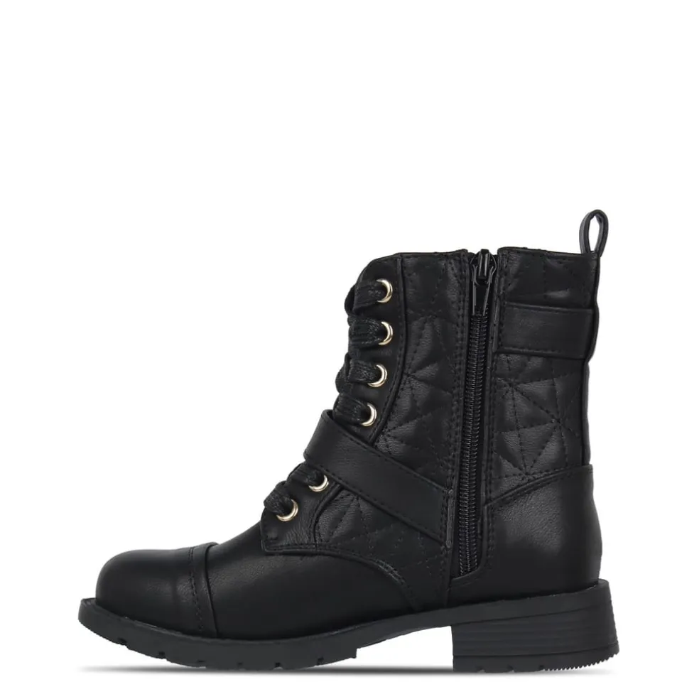 Miso Ruby Block Heel Motorcycle Boots in Black