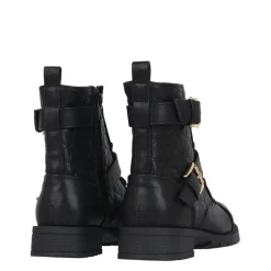 Miso Ruby Block Heel Motorcycle Boots in Black