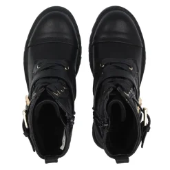 Miso Ruby Block Heel Motorcycle Boots in Black