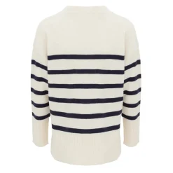 Miso V Neck Cuff Stripe Cardigan in Multi