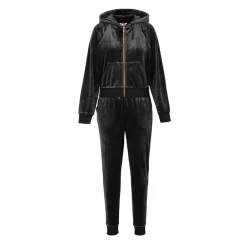 Miso Velour Tracksuit Set in Black