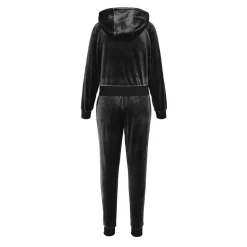 Miso Velour Tracksuit Set in Black