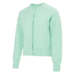 Miso Womens Spandex Button Cardigan in Green