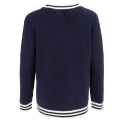 Miso Womens V Neck Jumper in Blue